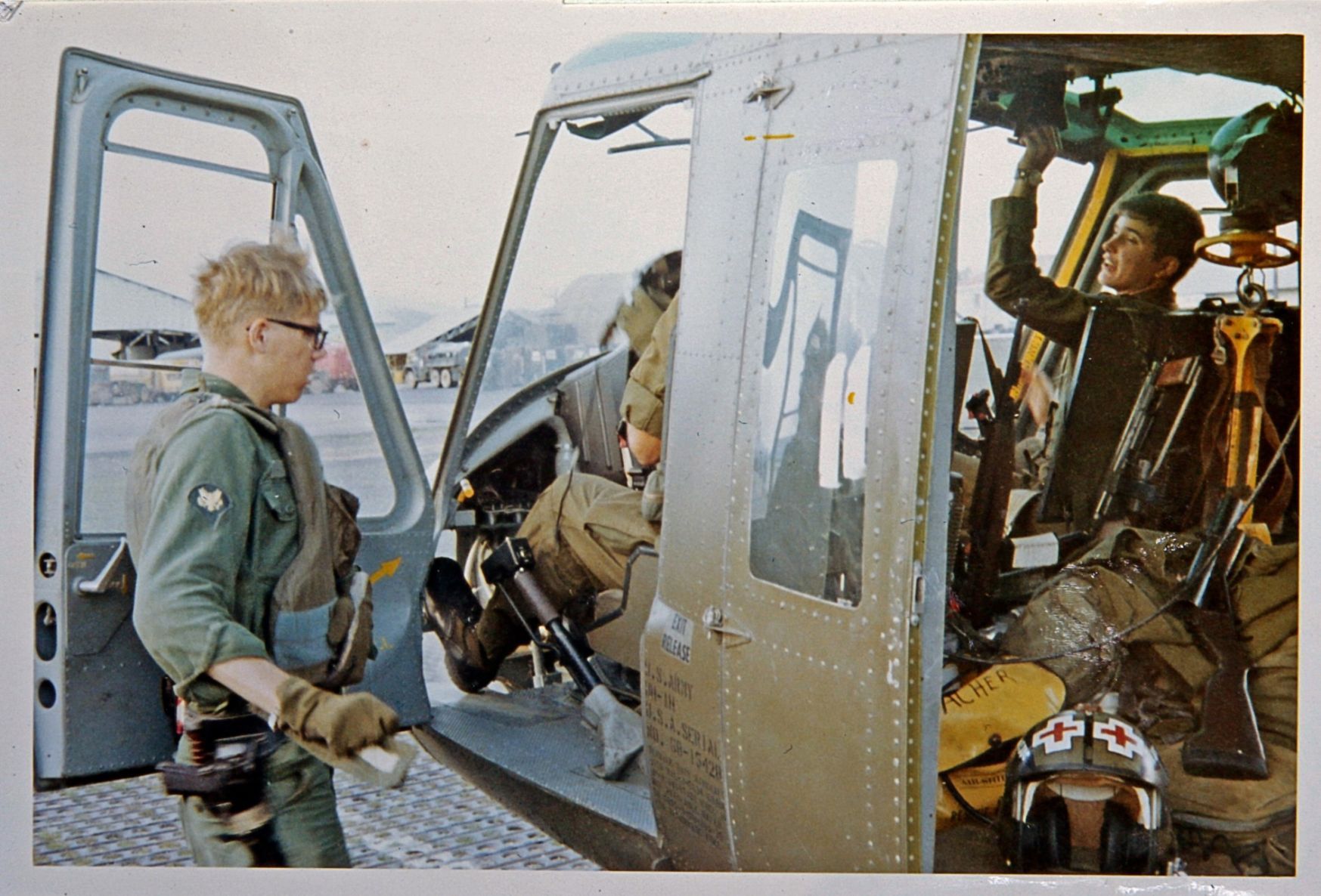Dale Lacher at helicopter door